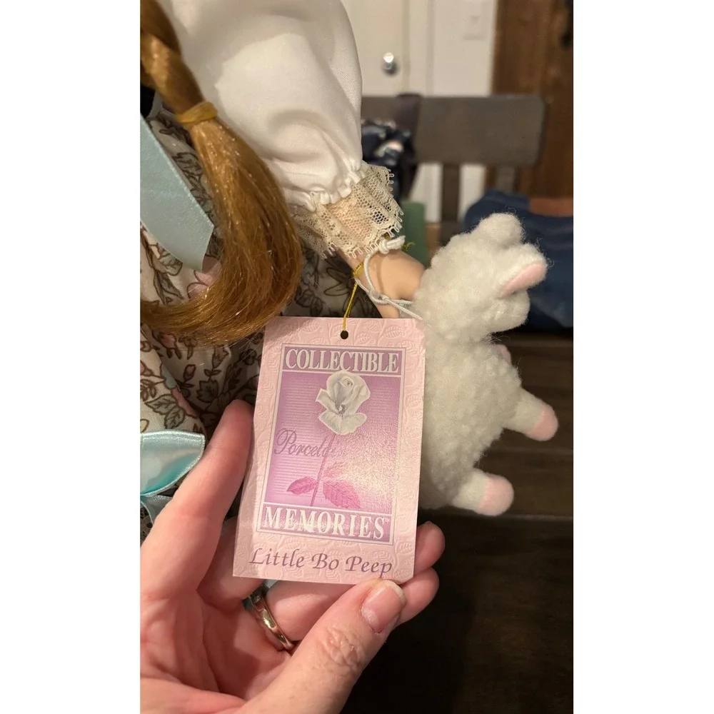 Collectible Memories Little Bo Peep Porcelain Doll with Lamb and Stand